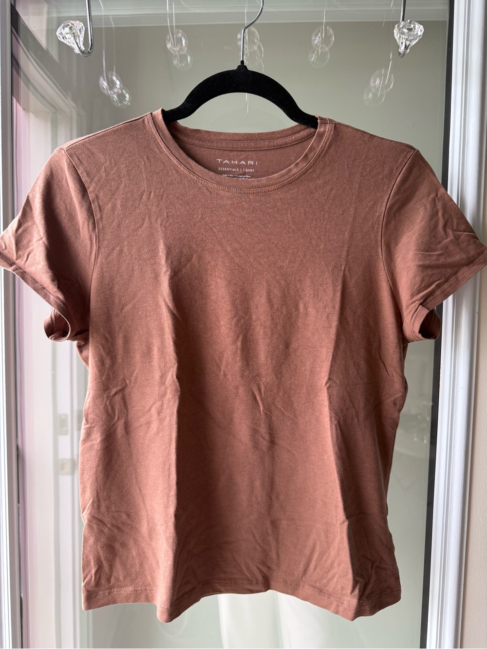Tahari Short-Sleeve Crewneck Tee in Terracotta